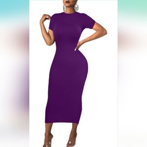 Sumche Bodycon Long Dress Dark Purple Size XL (New)